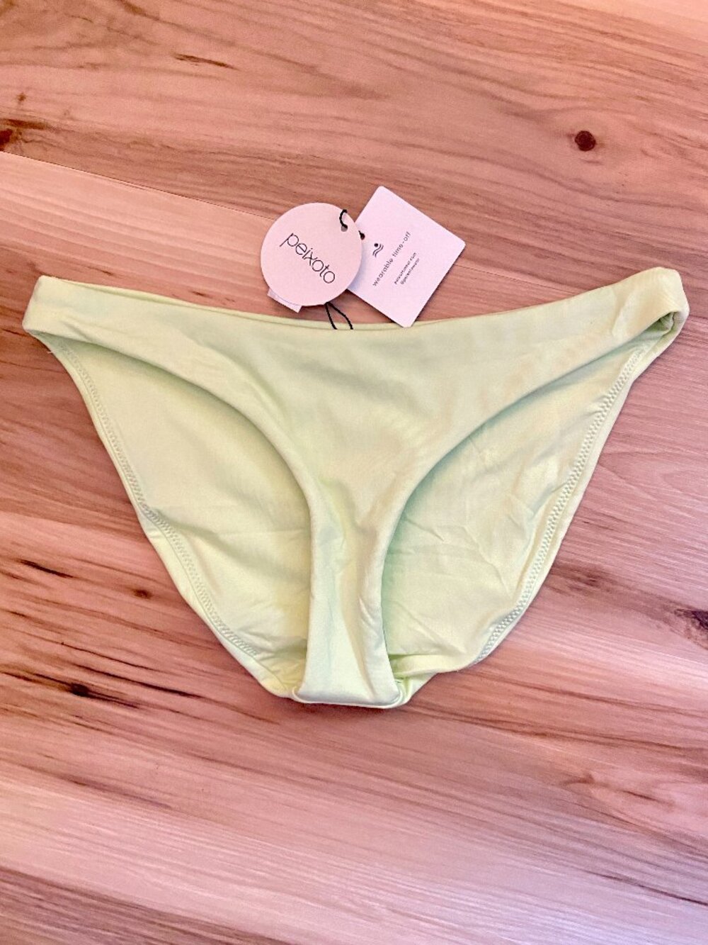 Peixoto Bella Bikini Full Bottom - Matcha Latte - Medium - Anthropologie NWT